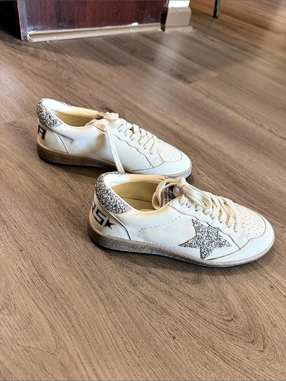 Mid Star White Silver Star Sneakers (not real Golden Goose)